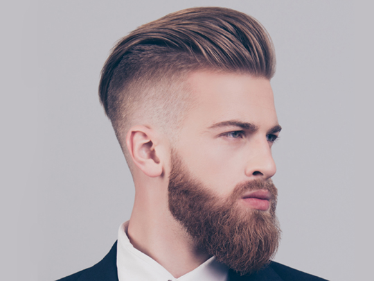undercut hairstyle with beard